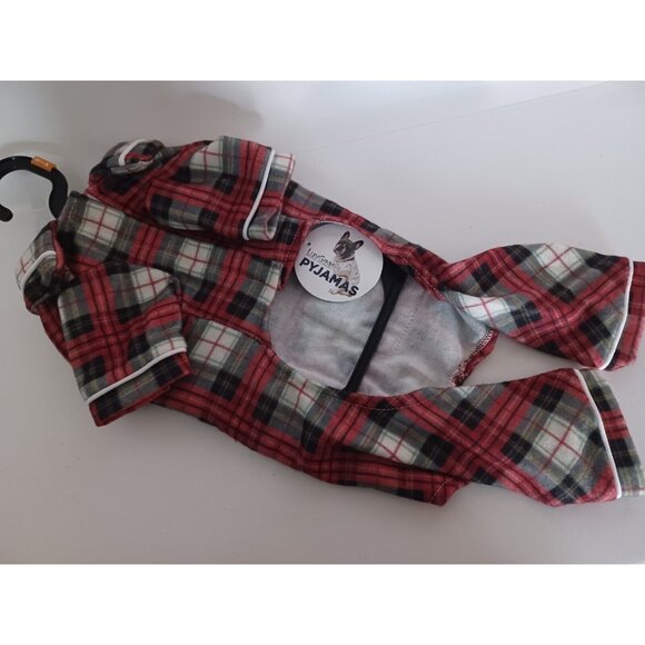 Luvgear Red/White Plaid Small Dog Pyjamas Size S/P # LUVQS11293 - Picture 4 of 16